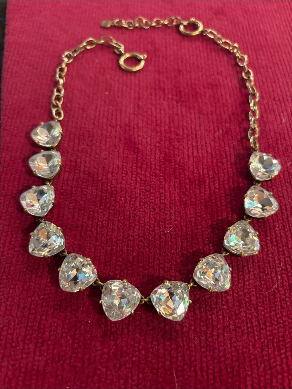 Stella & Dot Gold Crystal Necklace with Clear Stones